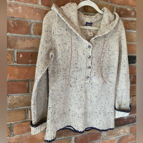 PATAGONIA ranchito hooded sweater merino wool grey size medium - Picture 11 of 11